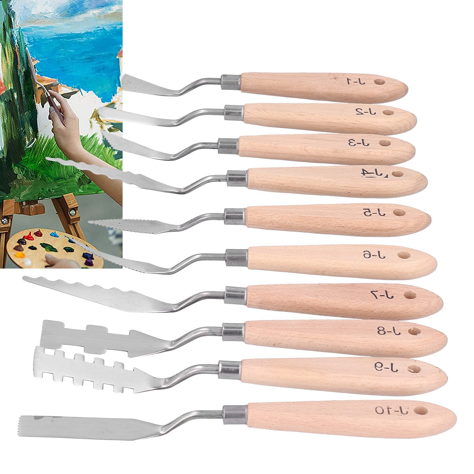 油画画材　オイル　パレット　ペインティングナイフセット Amazon.co.jp: 10ピースペインティングナイフ、アートペインティング