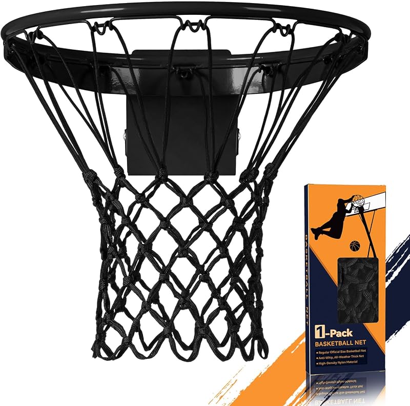 Professional Basketball Net Replacement, Heavy Duty Nylon 12 Loops, All Weather Anti-Whip Basketball Hoop Net Fits Standard Indoor Outdoor Rims, Gift Box Packaging (Net Only)