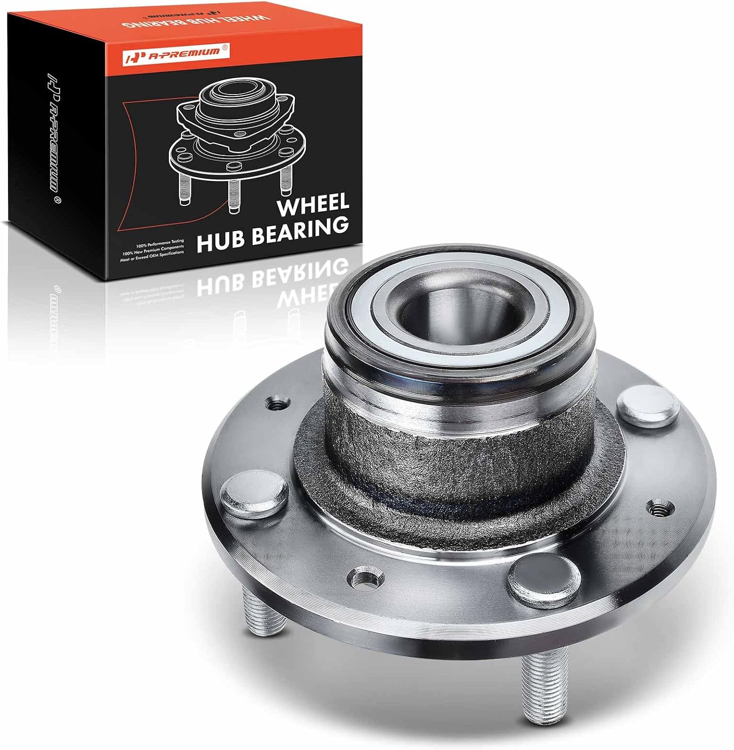 A-Premium Rear Wheel Bearing and Hub Assembly with 4-Lug Compatible with Volvo S40 2000-2004, V40 2000-2004