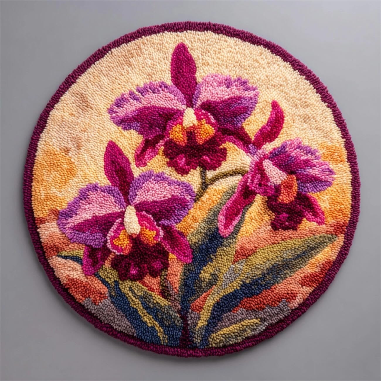 Kitquiver Tapestry Kits for Adults Purple Orchid 80x80cm