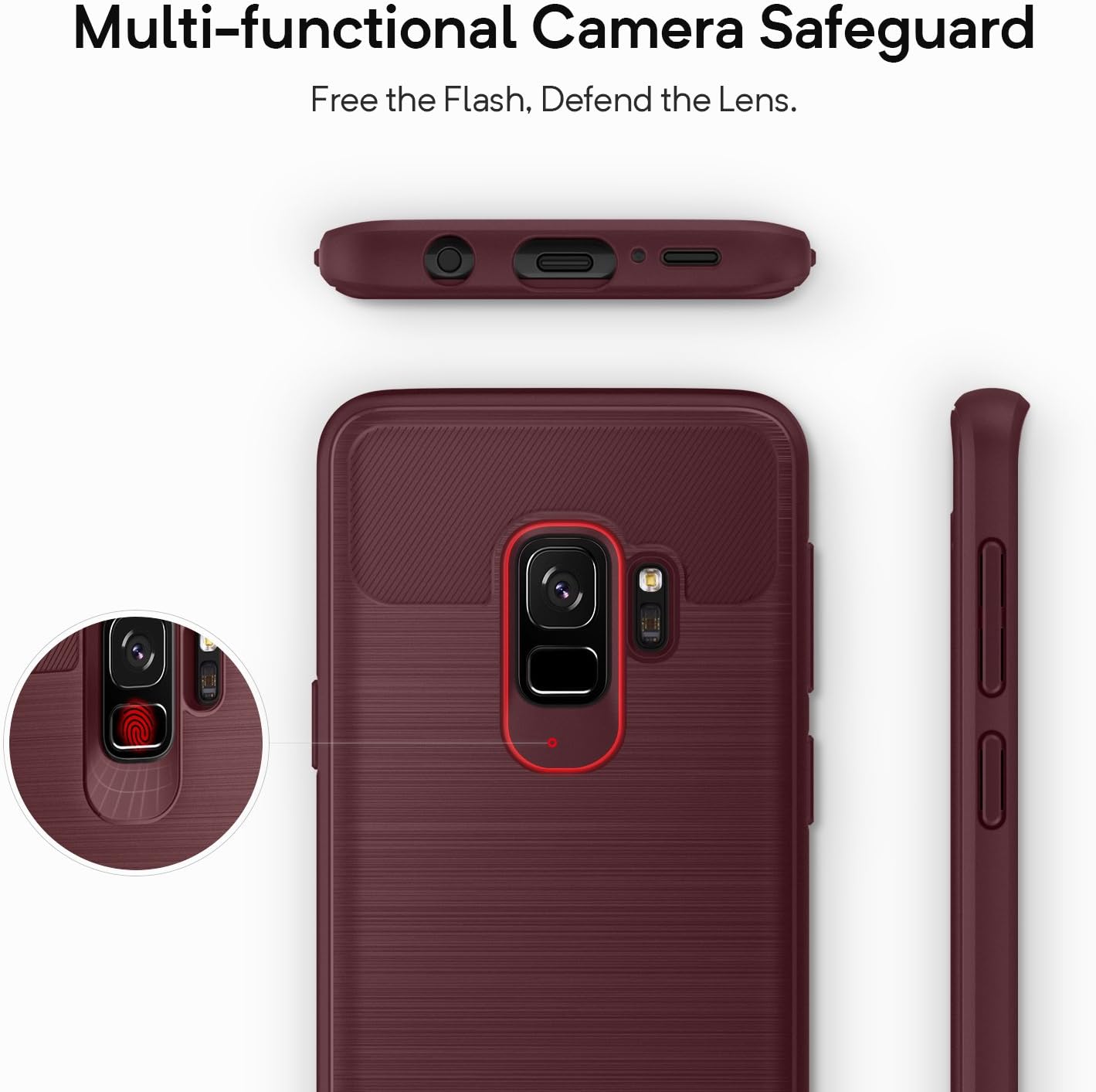 Caseology Vault for Galaxy S9 Case (2018) - Rugged Matte Finish - Burgundy