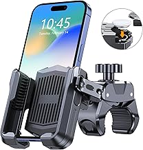 Bike Phone Holder, [Camera Friendly] [Built-in Holder for Airtag] Motorcycle Phone Mount, 360° Rotatable Motorbike Bicycle Phone Holder, Compatible with iPhone 17/16/15/14 More 4.7-6.8'' Phones