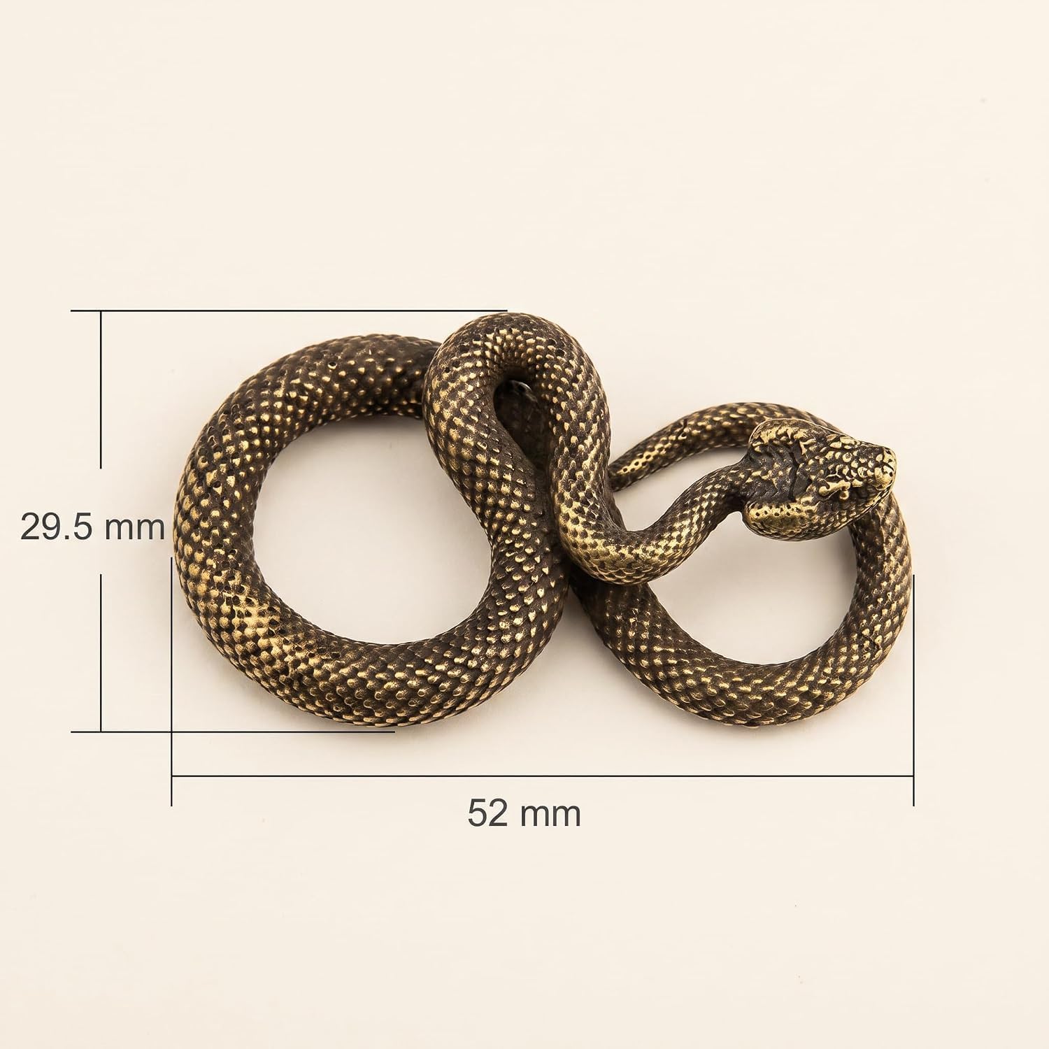 Bronze Snake Figurine Decor High Simulation Fantasy Brass Vintage Style Snake Statue Bronze Snake Sculpture for Desktop,Office,Men's Pendants,Home Decor image 2