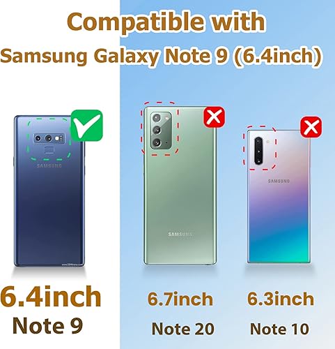 Miniatura 2 de Loheckle Funda para Samsung Galaxy Note 9 para mujer, diseño cuadrado con soporte de anillo y cordón, funda de lujo con diseño de mandala para