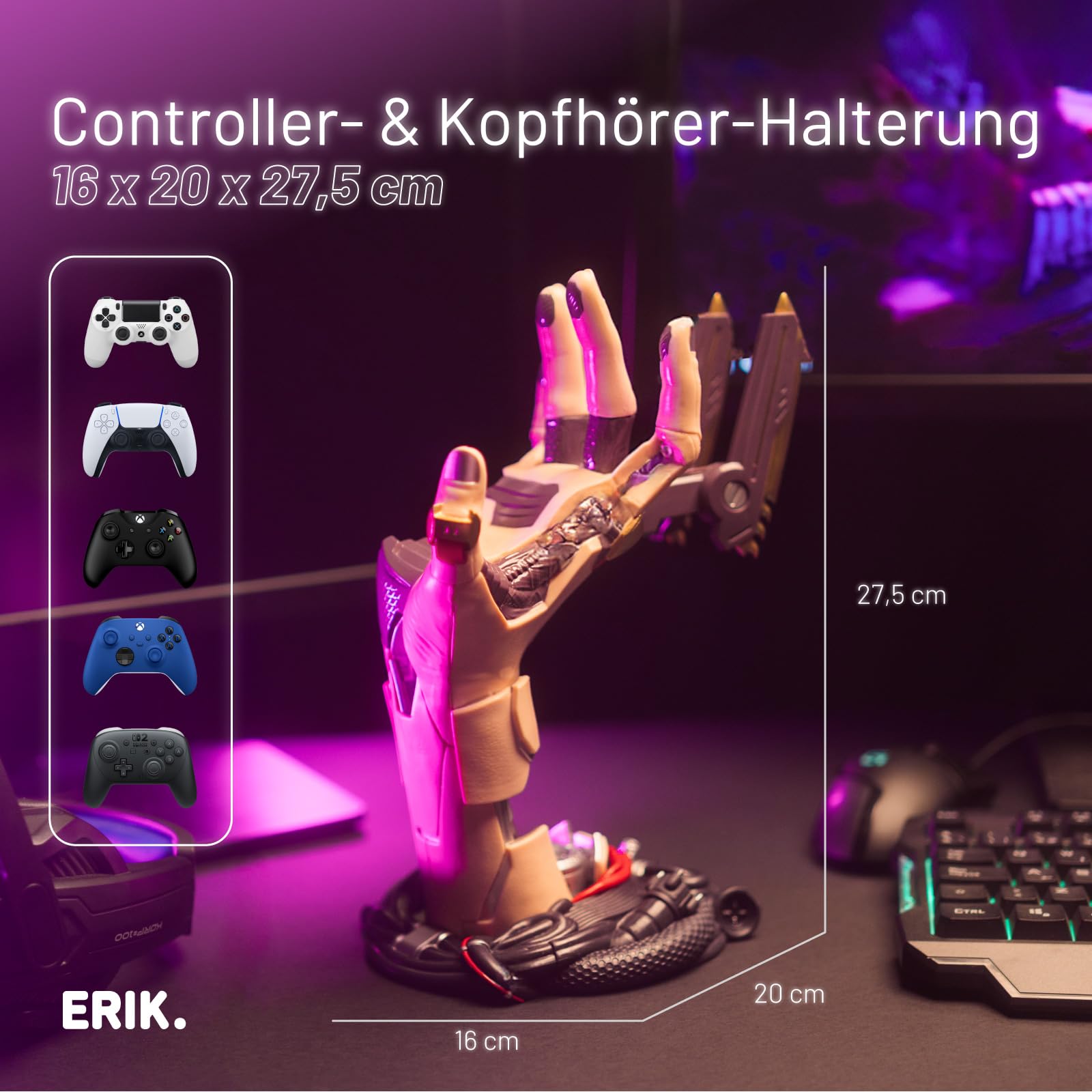 Grupo Erik Gaming Headset Halterung Controller Halter Cyberpunk 16 x 20 x 27,5 cm
