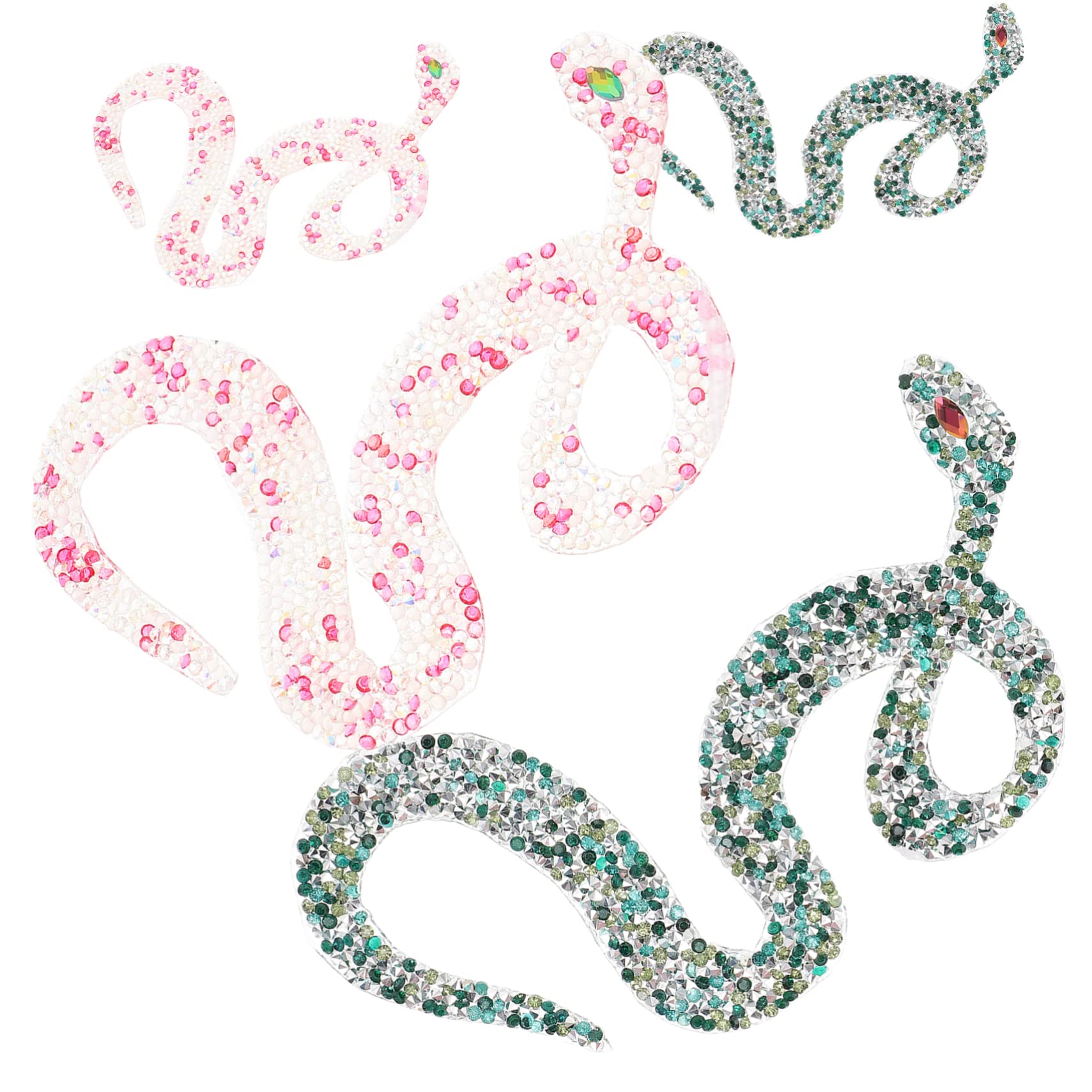 BELLIFFY 20 Pz patch di strass serpente creativa a forma di serpente applicazioni di serpente bling toppe per giubbotti toppe per maglioni per vestiti di serpente delicata