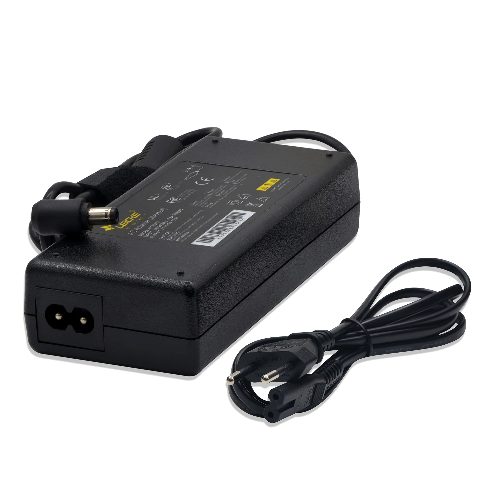 LElCKE Alimentatore Universale 24V 3A,Caricabatterie 72W per Luci LED, Driver 3528/5050,SMD RGB,HD,Esterno;per Stampanti,TFT & LCD Monitor,Connettore 5,5 * 2,5 mm.Garanzia di 2 anni