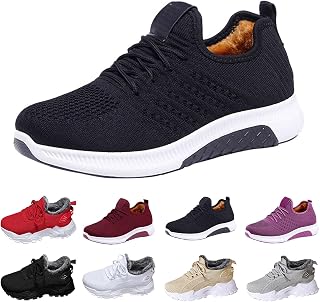 Turnschuhe GefüTtert Damen Sneakers Warm Bequem OrthopäDische Winterschuhe Turnschuhe Leicht rutschfest Flauschigen BarfußSchuhe Halbschuhe GefüTtert Damensnesker Schuhe