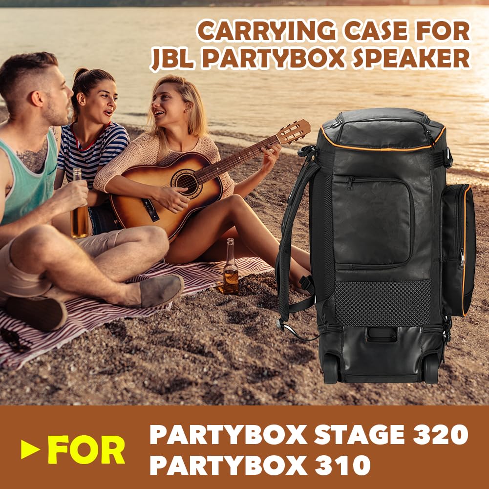 Sac de Transport pour Enceinte Portable JBL PartyBox Stage 320/PartyBox 310, Sac à Dos Robuste et imperméable, Housse de Protection