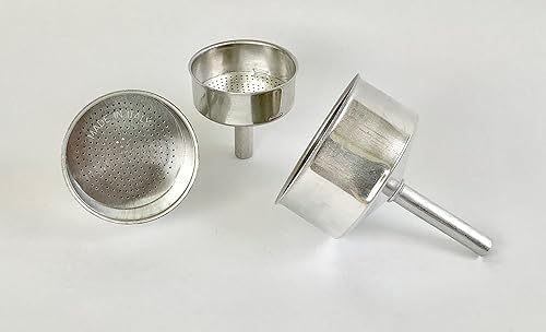 Miniatura 2 de Tredoni Embudo de aluminio, tamaño 6 tazas, cafetera expreso de aluminio, 2.4in (6 tazas)