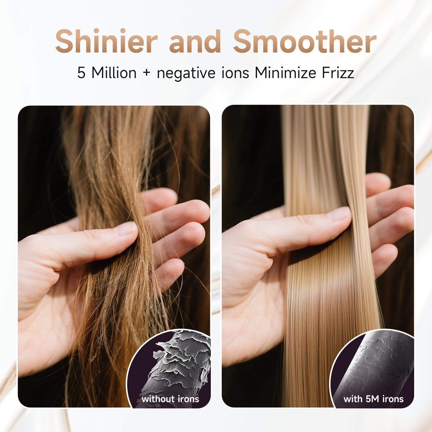 Hair Straightener Brush, FLYZEMAA Multifunctional Portable Ceramic Ion Steam Hair Straightener, Anti-Frizz Hair Care, 30s Rapid Heating with 7 Temperature Adjustment Modes and Anti-Scald Design Black