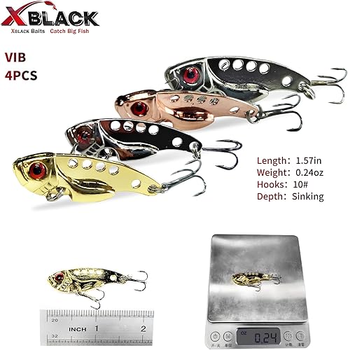 Miniatura 5 de Hard Fishing Lures Set Minnow Popper Jointed VIB Shrimp Frogs CrankBaits for Beginner Starter, XBLACK Baits, Catch Big Fish!