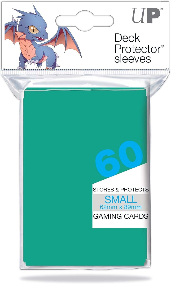 Ultra Pro (60 Count) Aqua Deck Protector Sleeves - Made to Fit Small Japanese Size Cards (62mm x 89mm) Battle Friends and Enemies Sporting This Stylish Aqua Colored Card Sleeve