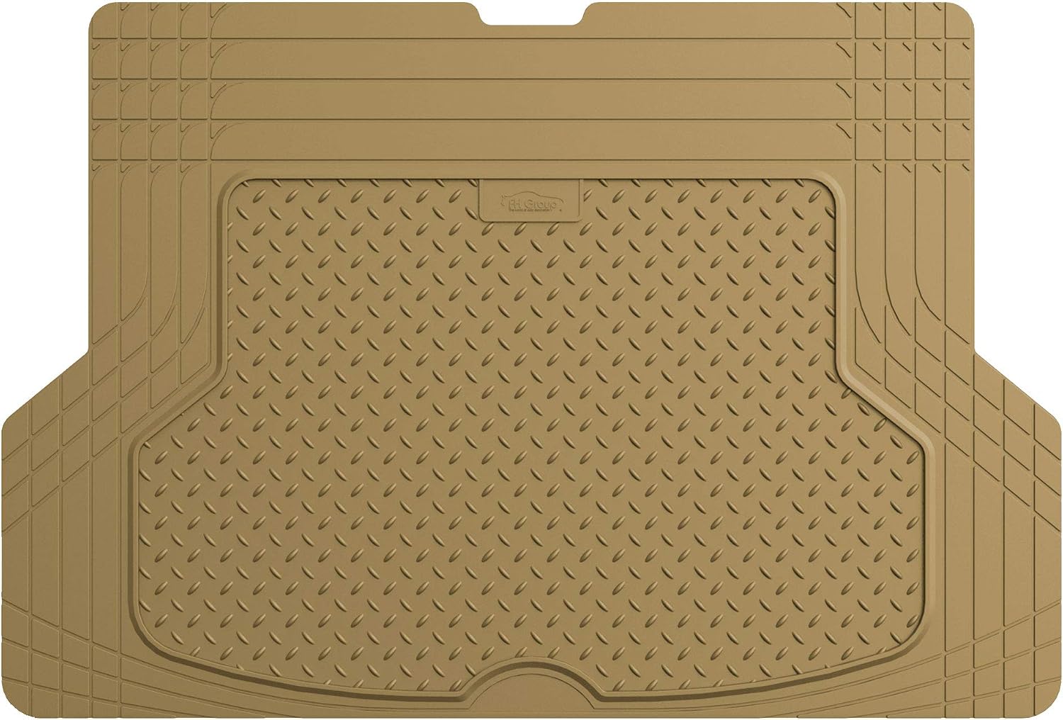 FH Group Car Cargo Mats - Large Heavy-Duty Rubber Cargo Mat for Cars, Universal Fit Full Set, Trimmable Automotive Floor Mats, ClimaProof Floor Mats For Most Sedan, SUV, Truck Floor Mats Tan