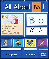 Vista 1 de Auchq All About Letter Pocket Chart, Letter of The Day/Week Activity Wall-Provides Student Daily Practice in Learning The Alphabet, Chants