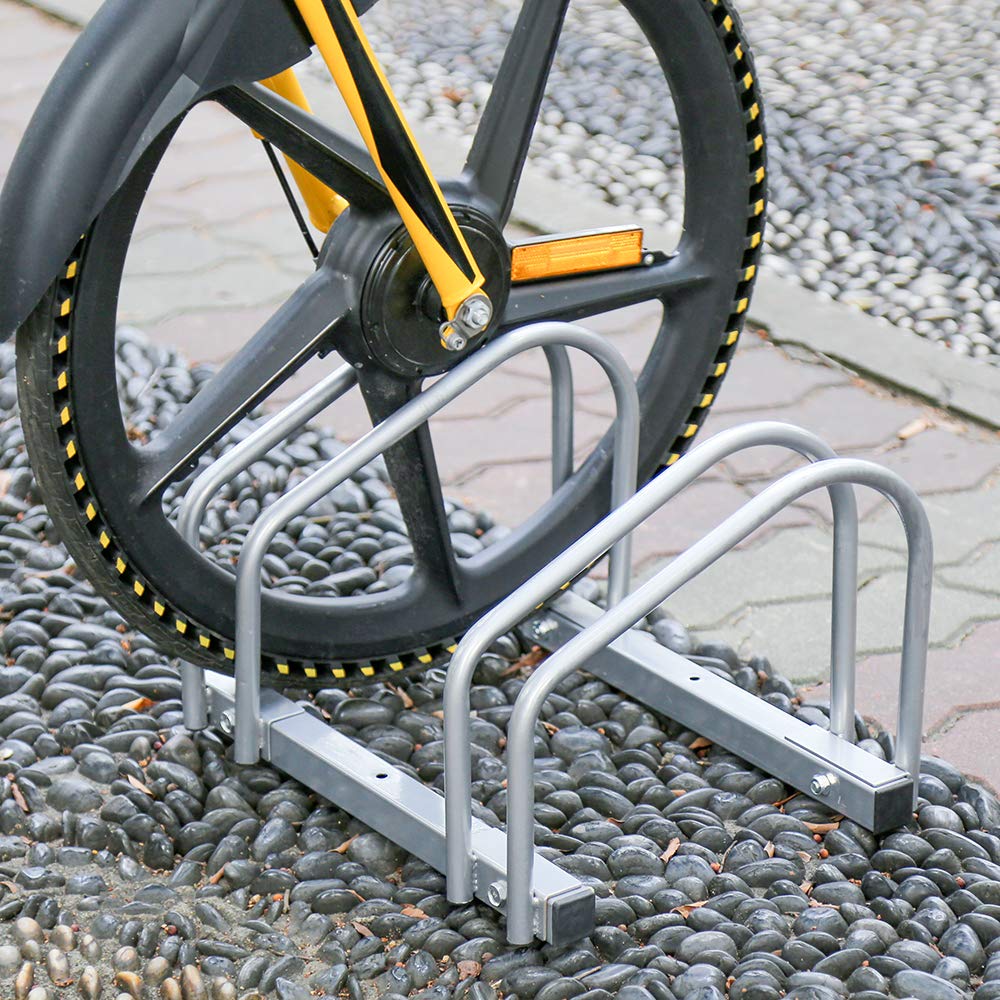 Sonnewelt 3x Aparcamiento Soporte para Aparcar Múltiple Aparcamiento para Bicicletas Exterior Suelo Soporte Bicicleta para Suelo y Pared bicis Aparcabicis para 3 Bicicletas