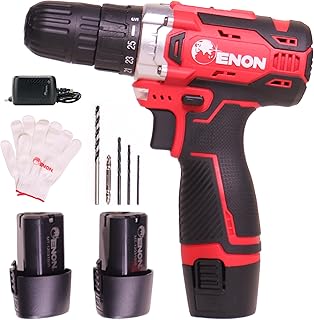 Enon 12V Cordless Drill Machine for Home Use, Compact Cordless Screw Driver, Powerful, 2 Speed, LED, 1500RPM,10mm Chuck, R Price In India