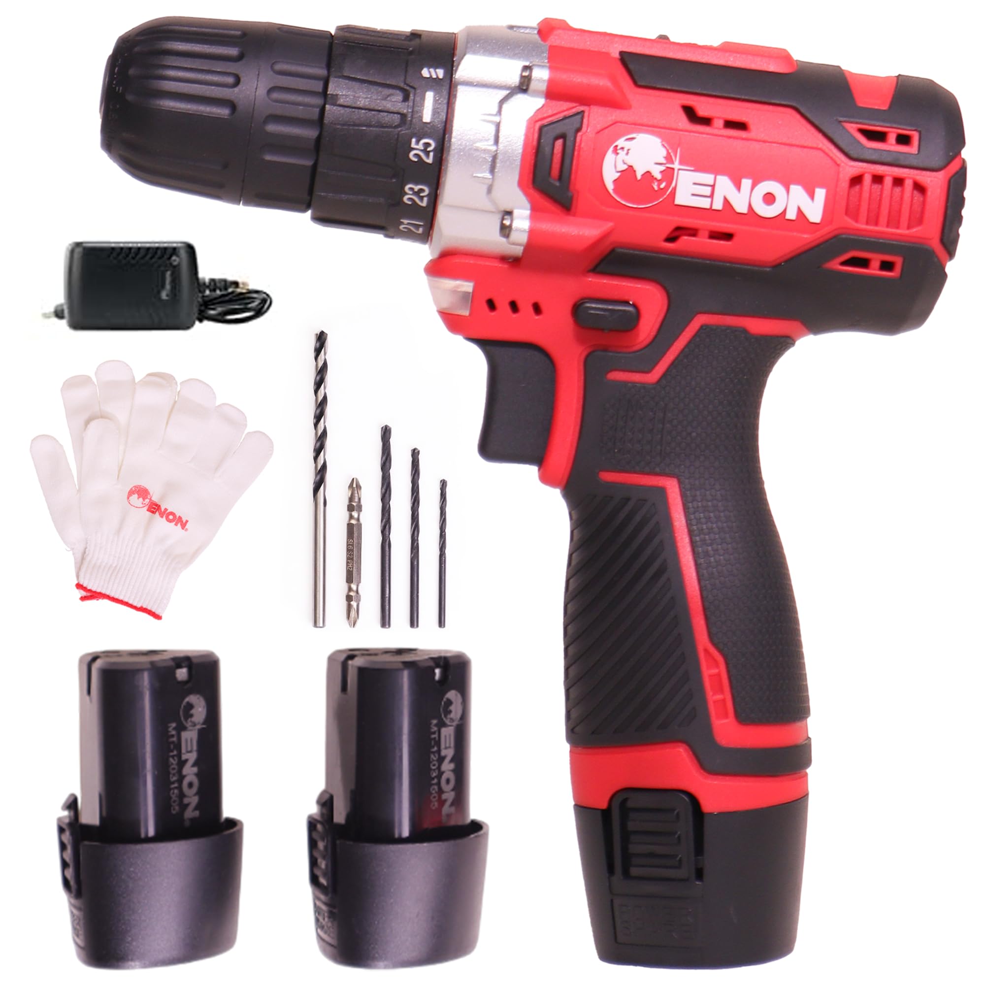 Enon 12V Cordless Drill Machine For Home Use, Compact Cordless Screw Driver, Powerful, 2-Speed, Led, 1500Rpm, 1-10Mm Chuck, Reversible Switch, Drilling, Heavy Duty, 1500 Mah Battery - Black-image-29