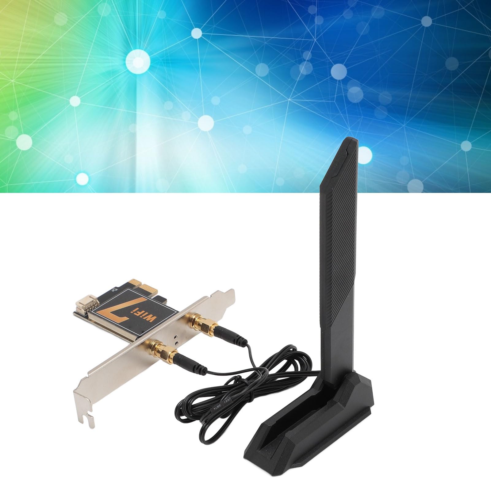 Cryfokt Tarjeta WiFi PCIE de 8774Mbps, Tarjeta de Red Inalámbrica de Tres Bandas con MU-MIMO, Antena de 12DB para Escritorio, Bluetooth 5.4