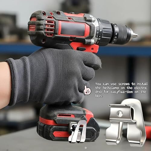 Miniatura 4 de 8 piezas 633586002 Clip de cinturón de repuesto para herramientas Ryobi Ridgid de 18 V, gancho de cinturón de acero inoxidable 304, se adapta a