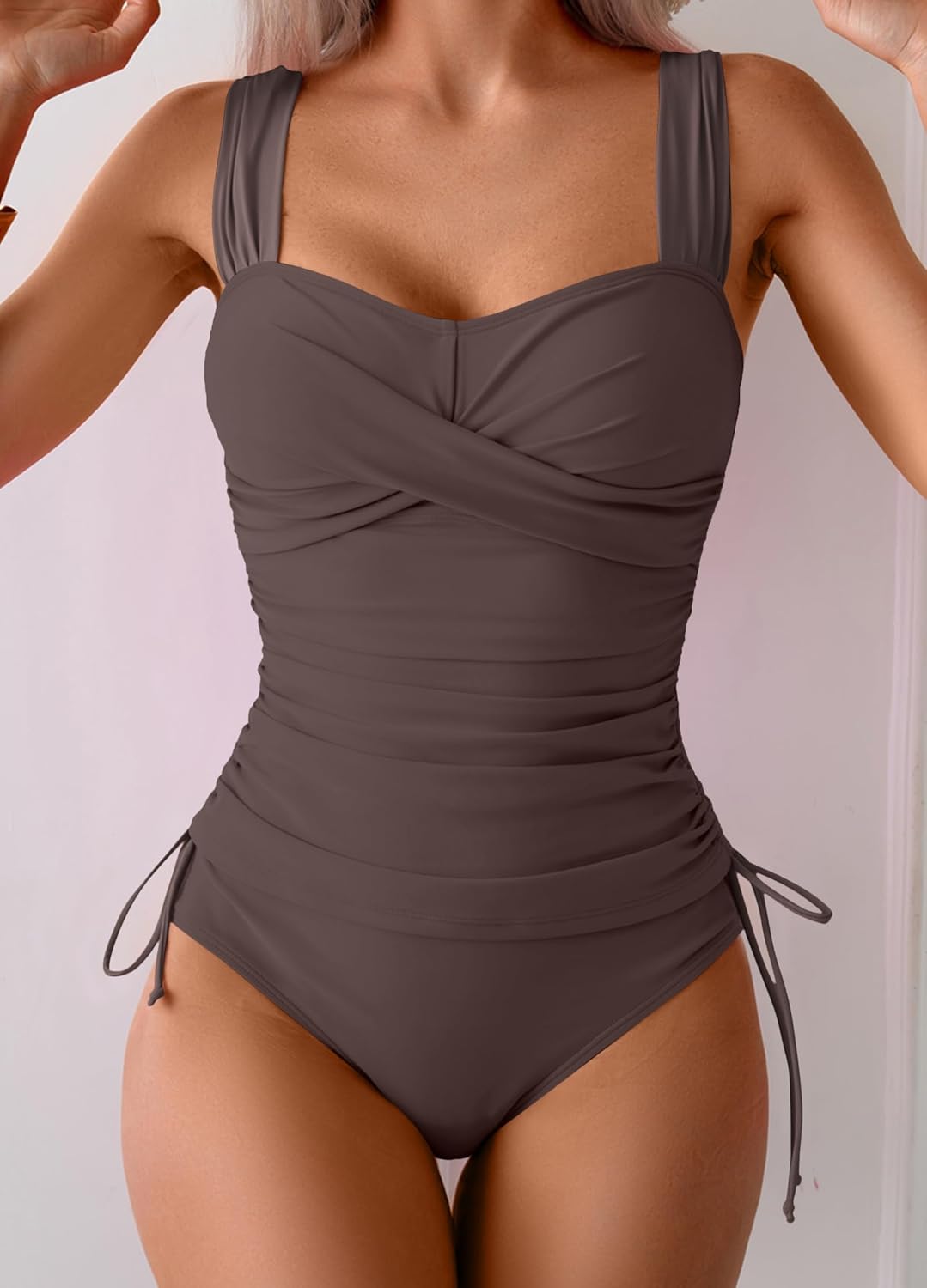 B2prity Tankini Swimsuits for Women Tummy Control Two Piece Bathing Suit High Waisted Wrap Swim Suit with Bottom Swimwear - Image 4