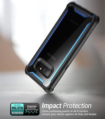 i-Blason Case for Galaxy Note 8 2017 Release, Ares Series Full-body Rugged Clear Bumper Case with Built-in Screen Protector (Black/Blue)