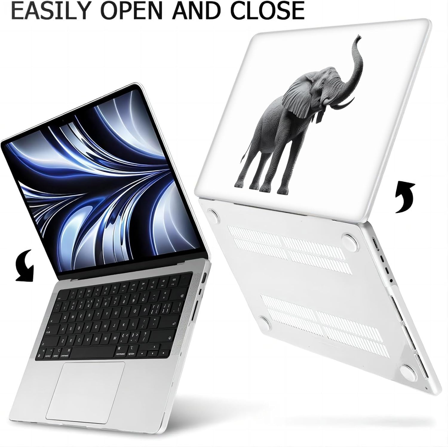 Compatible with MacBook Neo 13-inch, Hard Shell Case with Keyboard Cover and Screen Protector (A3404 A18 Pro chip, 2026 Release) - Elephants MC22622