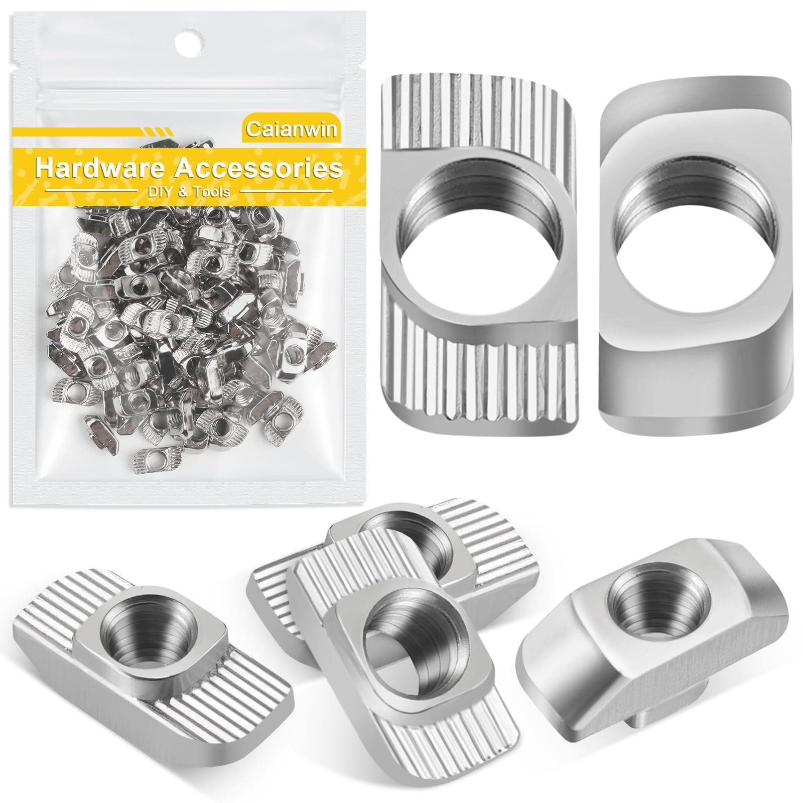 QIMEI-SHOP T-moeren M5 Koolstofstaal Hamerkopmoeren voor T-groef 6 mm QIMEI-SHOP T-moeren M5 Koolstofstaal Hamerkopmoeren voor T-groef 6 mm