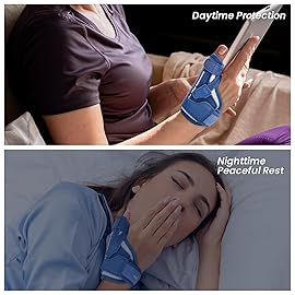 CURECARE New Upgraded 2 in 1 Thumb Brace, Removable Thumb Spica Splint Left Right Hand with 3 Level Stability, Reversible Thumb Support for CMC, De Quervains Tendonitis, Trigger Thumb (S/M, Navy)