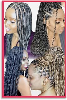 FNWERT Hair Braiding Poster for African Salon (8) Canvas Painting Wall Art for Bedroom Living Room Decor 16x24inch (40x60cm)