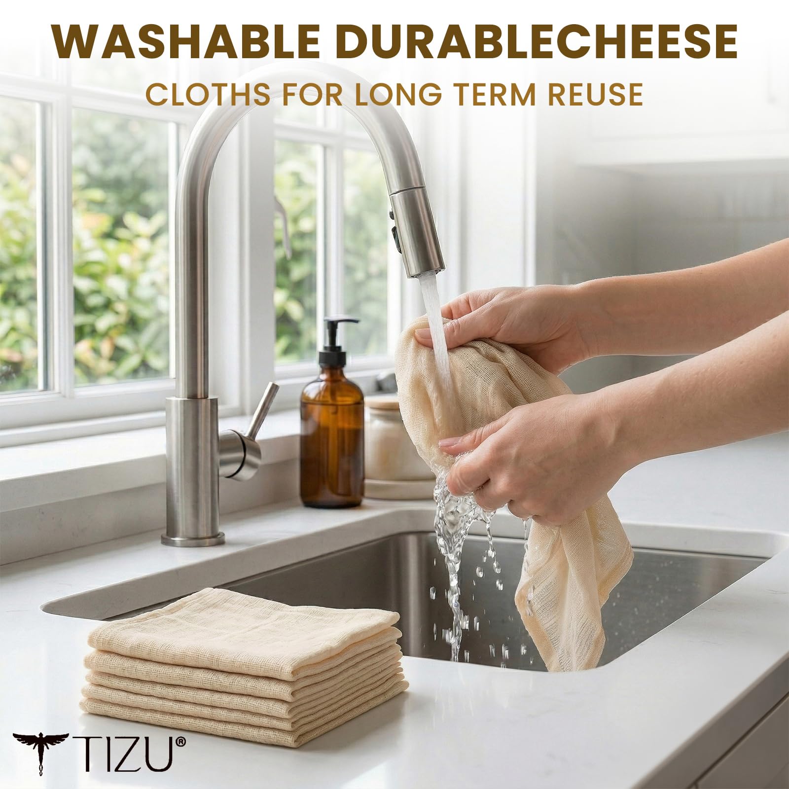 12 Piezas Paños de Queso 50x50cm-Grado 100 Algodón no Blanqueado al 100% Reutilizable para Filtrado Hacer Leche de Nueces, Yogur y Queso (Tela de Filtración, Cheese Cloth, 12Pcs) (12 Pcs) — view 3