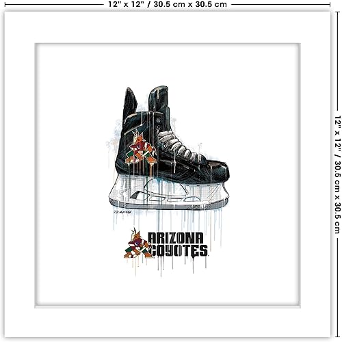 Miniatura 6 de Trends International Gallery Pops NHL Arizona Coyotes - Arte de pared de patín de goteo, versión enmarcada blanca, 12 x 12 pulgadas
