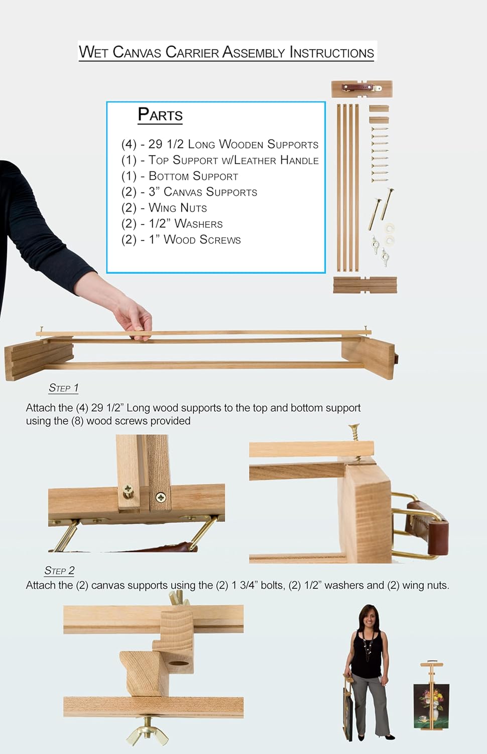Creative Mark Wet Canvas Protector and Carrier - Wood Canvas Carrier with Handle to Protect Wet Canvases Without Smearing or Damage
