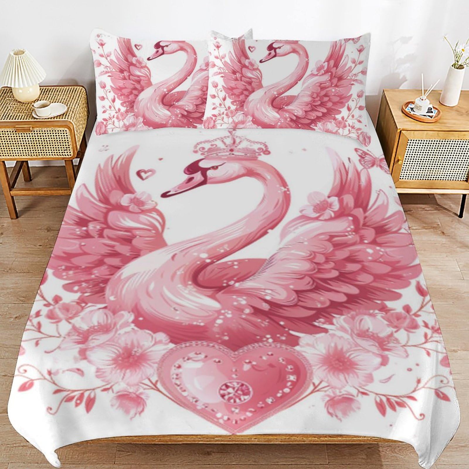 Parure de lit 135 x 200 housse de couette blanche microfibre douce avec fermeture éclair 2 taies