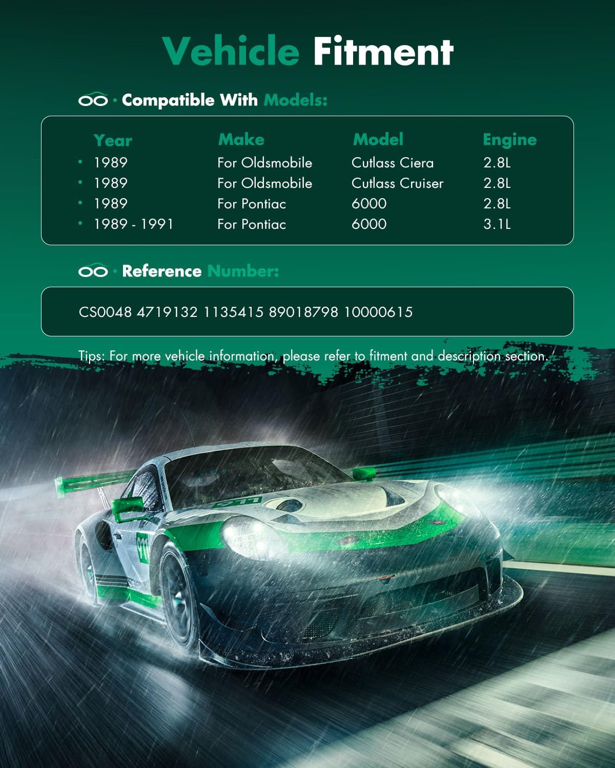 SCITOO AC Compressor Rapid Cooling For Buick Century For Chevy Beretta For Beretta For Celebrity For Corsica For Oldsmobile Cutlass Ciera For Cruiser For Pontiac 6000 2.8L 3.1L 1989-1991 CS0048