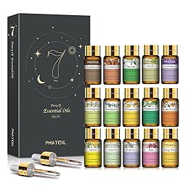 PHATOIL Essential Oils Gift Set 15 x 5ml, Pure Essential Oil Aromatherapy Oil for Skin Care, Hair Care, Bath, Ideal for Humidifier, Diffuser, Relax