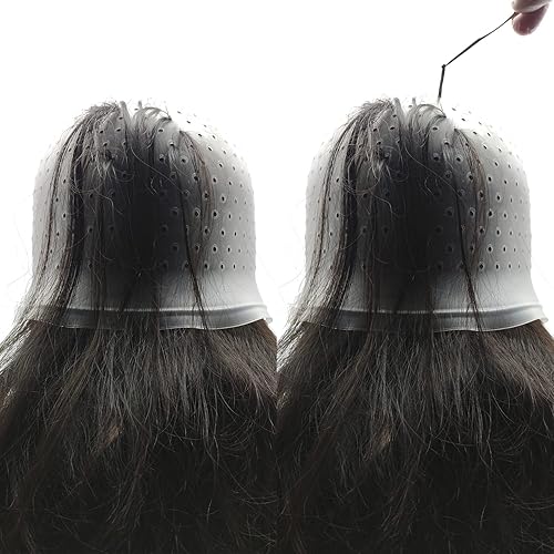 Miniatura 6 de Kit de tinte de cabello reutilizable de 3 piezas, con gancho de metal, resaltado de silicona, para uso en el hogar, salón de belleza, color blanco