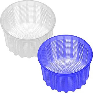 Cheese Mold for Cheese Making - Cheese Molds 2 Pcs - Plastic Ricotta Basket 20 oz - Cheese Form Mold for Feta, Camembert, Ricotta