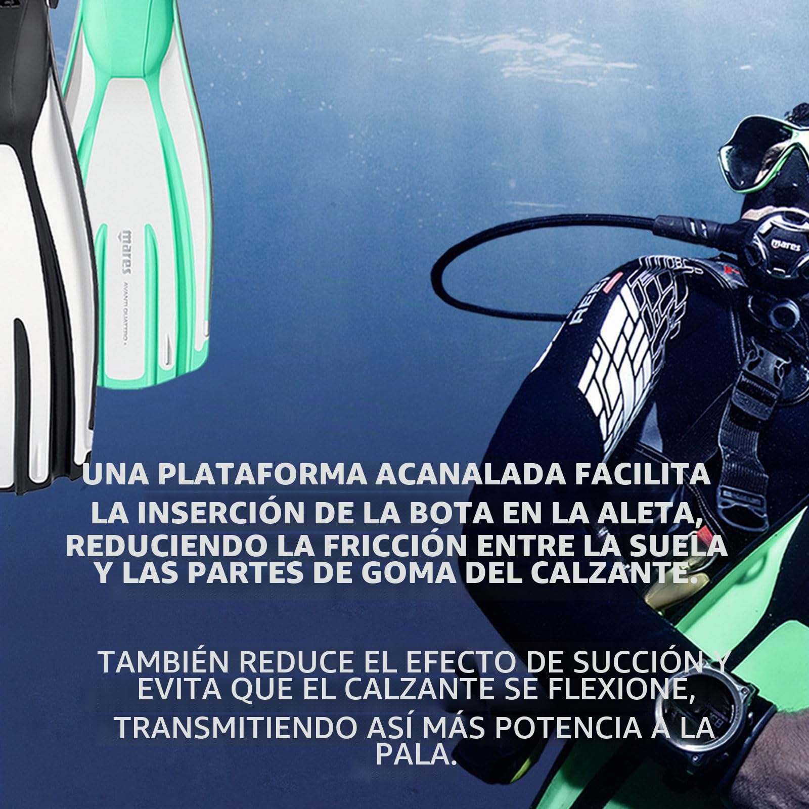 Mares Avance Quattro +, Aletas Unisex Adulto