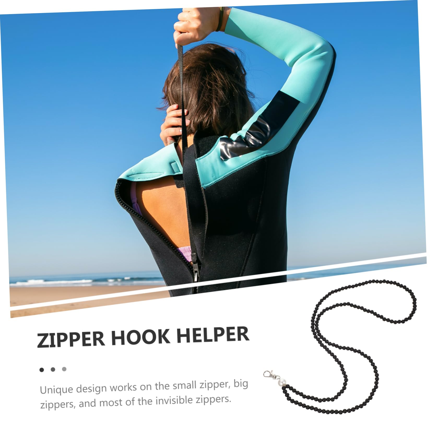 FOMIYES Dress Zipper Puller Assistant Tool Zipper Pull Helper for Luggage Boots Apparel Strong Lanyard