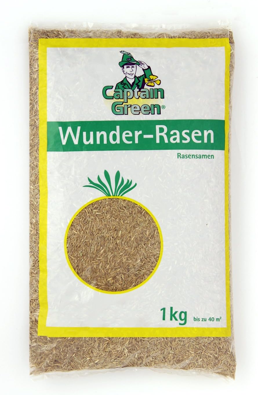 Captain Green 1KG Rasensamen "WunderRasen", schnellkeimend / schnell