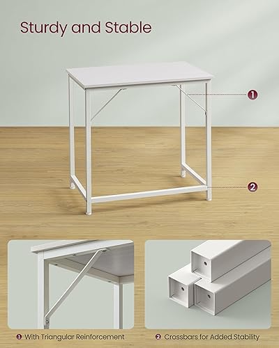 Miniatura 4 de VASAGLE ULWD038W44 - Escritorio para computadora, escritorio de juegos, escritorio de oficina en casa, para espacios pequeños, 19.7 x 31.5 x 29.5