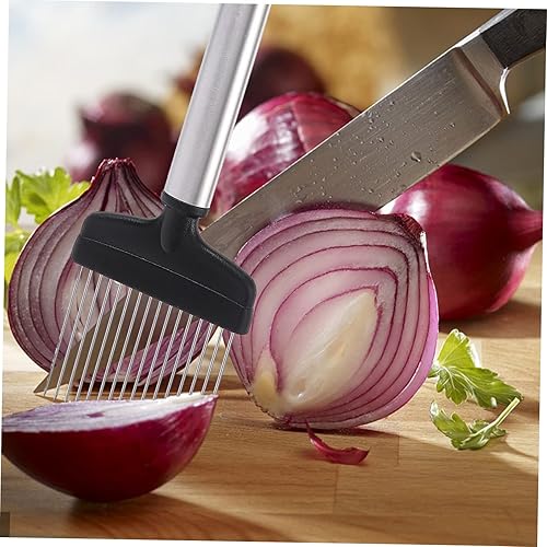 Miniatura 7 de DOITOOL 2 Pcs Onion Insert Meat Tenderizing Needle Potatoes Slicer Fruit Slicer Cortadora De Papas Onion Pin Slicer Kitchen Meat Slicer Onion