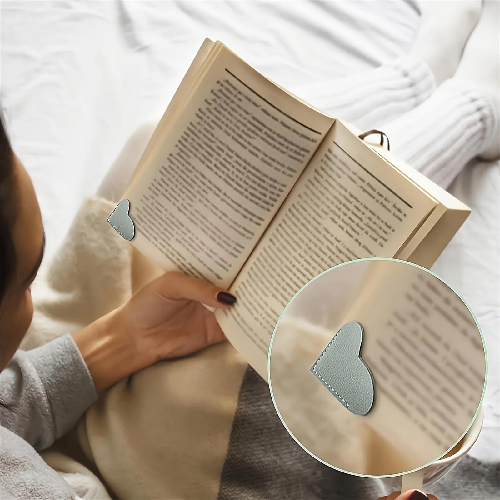 Ecke Seite Buch Marks Lesezeichen in Herzform aus Kunstleder