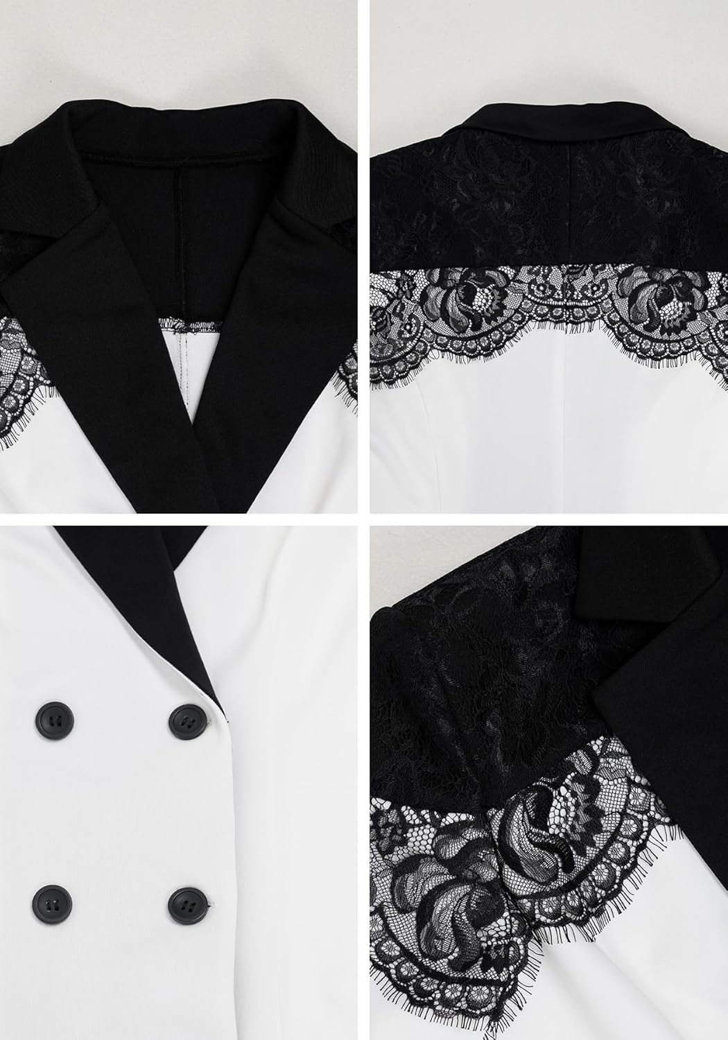 Tcremisa Womens 2 Piece Pants Suit Long Sleeve Lace Patchwork Blazer Straight Leg Pant Set Business Office Work Outfits - Image 5