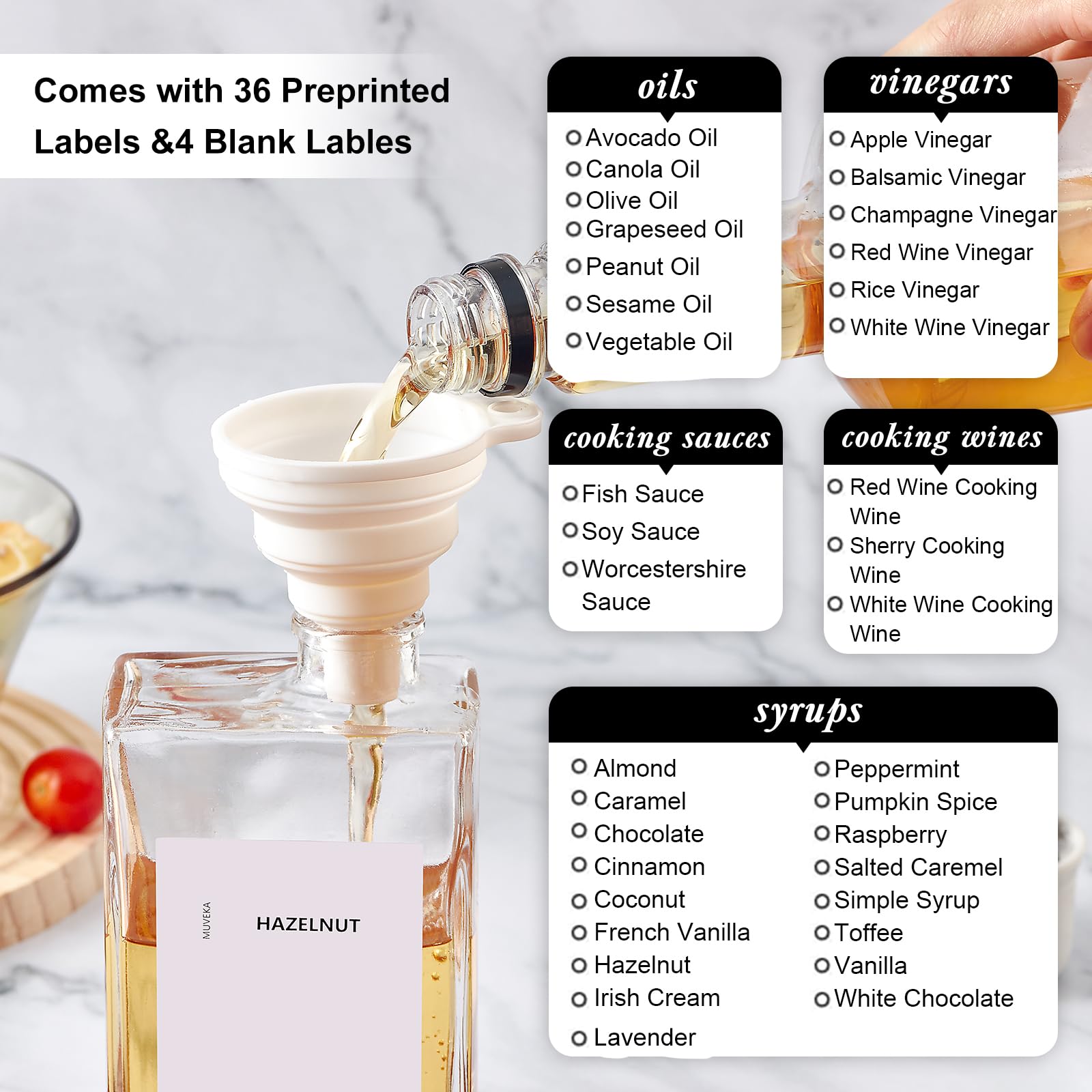 Botella dispensadora de aceite de oliva para cocina, dispensador de aceite de cocina de 500 ml, juego de botellas dispensadoras de aceite y vinagre, recipiente de aceite de vidrio con 4