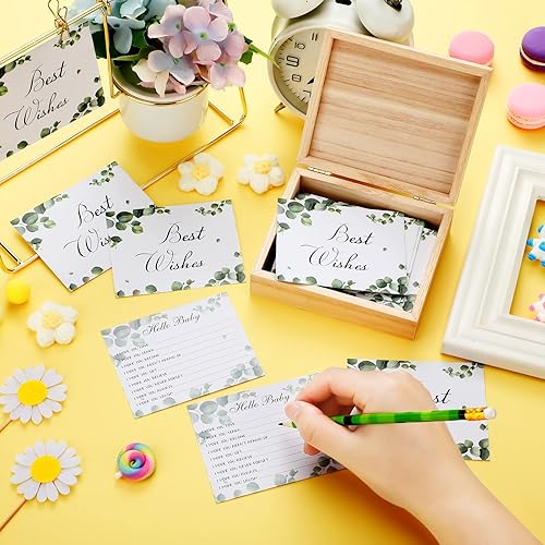 Miniatura 5 de 50 tarjetas de consejos para bebés, libro de invitados para baby shower, tarjeta de consejos alternativos para niño y niña con caja de recuerdos,