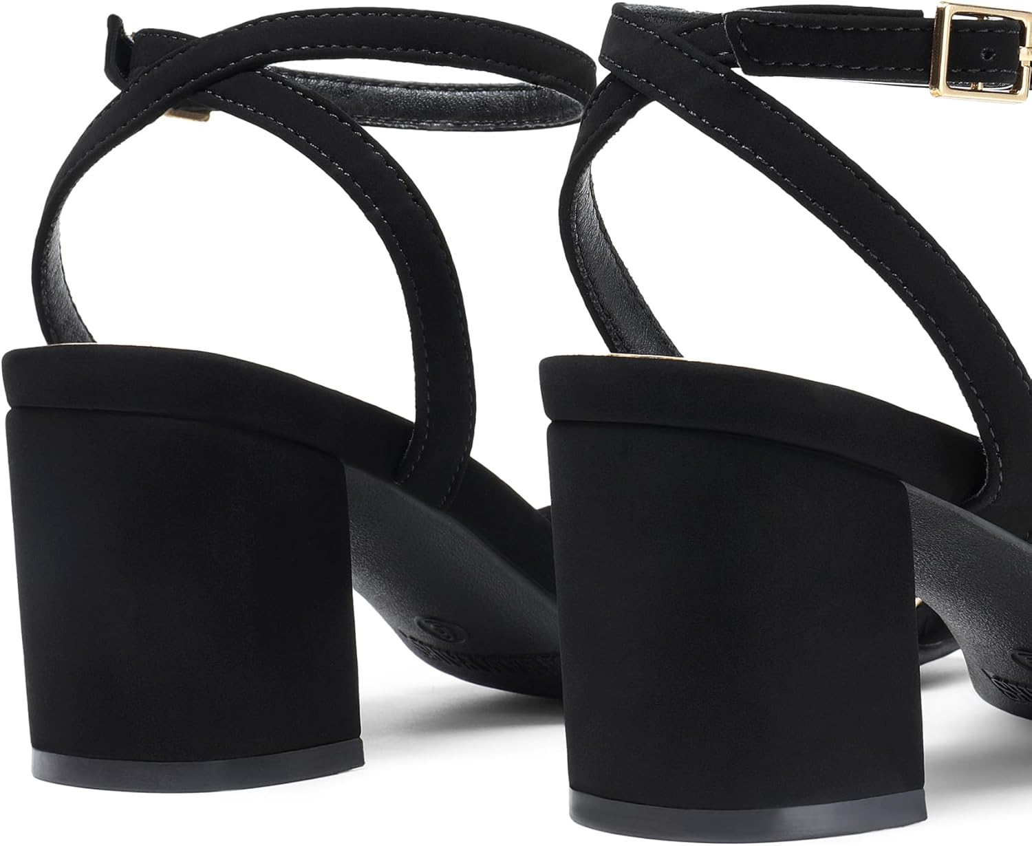 DREAM PAIRS Women's Chunky Strappy Heels Square Open Toe Ankle Buckle Low Heels Sandals for Daily Wedding Party Dress - Image 6