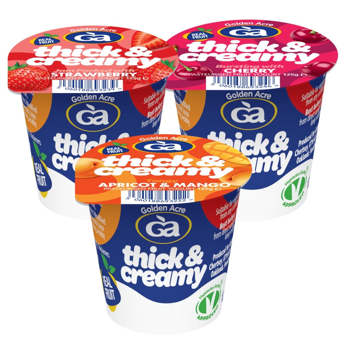 GOLDEN ACRE Thick and Creamy Yogurts 150g (Pack of 20 Yogurts in 3 Mixed Flavours)