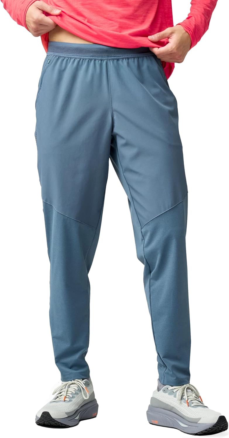 Brooks Men’s Dash Pant, Wind & Water-Resistant Running Pants, Stretch Knit Comfort, Ankle Zips, Reflective Details & Pockets
